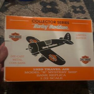 Harley-Davidson Collector Series Plane Bank Replica in Orange, White & Black